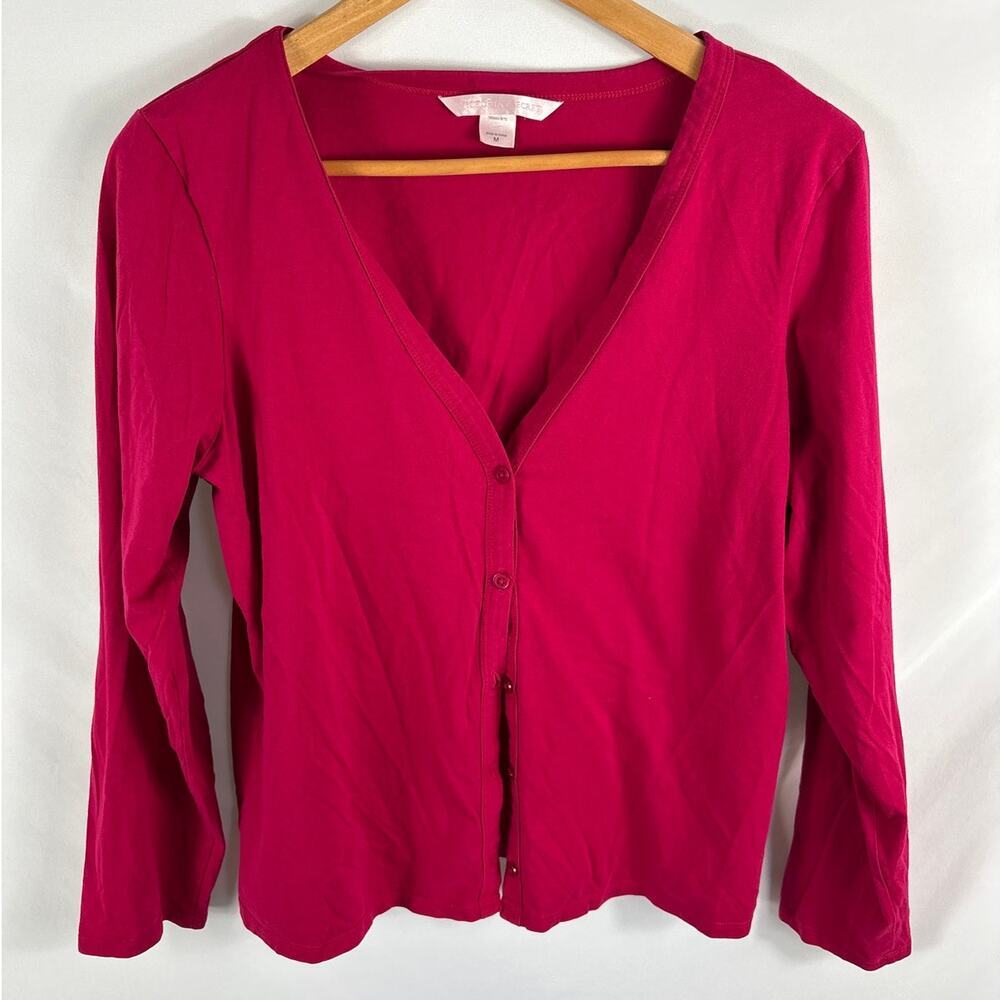 Victorias Secret Berry Pink Button Up Top Size Medium
